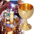2Pcs Goblet Cup Golden Metal Retro Wine Cup Chalice Goblets